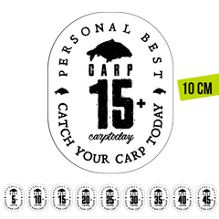 Стикер белый Carptoday Personal Best PB Большой 10см для карповой рыбалки — CARPshop