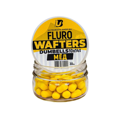 Вафтерсы ULTRABAITS Fluro Wafters Dumbells Honey (Мёд), Диаметр: 10 х 14 мм