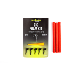 Набор для оснастки зиг риг Carptoday Tackle Zig Kit красная пенка и чёрный крепёж
