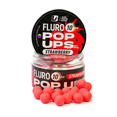 Бойлы плавающие ULTRABAITS Fluro Pop Ups Клубника для карпфишинга — насадка для ловли карпа, купить в CARPshop