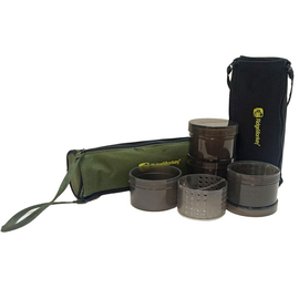 Компактный набор баночек для насадок в чехле Ridge Monkey Modular Hookbait Pots, Цвет: Black (Чёрный)