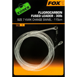 Флюрокарбоновый лидер FOX Edges Fluorocarbon Fused Leader 30lb 115см с быстросъемом, Размер быстросъема: № 7
