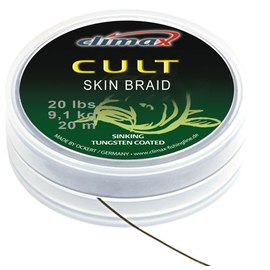 Поводковый материал Climax CULT Skin Braid в матовой оплетке, Тест: 20.00 lb, Цвет: Weed Green