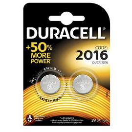 Батарейка Duracell CR2016 типа Таблетка 3V, Количество: 2 шт.