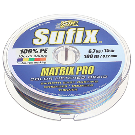 Леска плетеная Sufix Matrix Pro Multi Color, Тест: 36.00 кг, Длина: 250 м, Диаметр лески: 0.35 мм