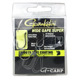 Крючки Gamakatsu G-CARP WIDE GAPE SUPER, Размер: 6