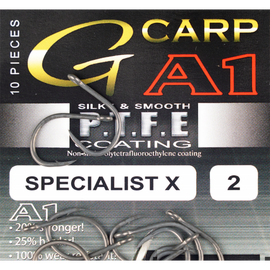 Крючки Gamakatsu G-CARP A1 SPECIALIST X PTFE KP, Размер: 1