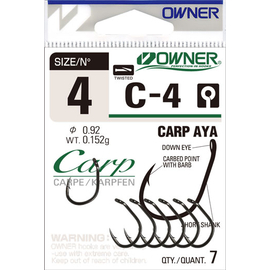 Крючки OWNER C-4 Carp Aya, Размер крючка: № 2