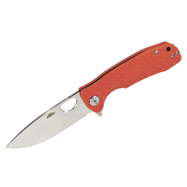 Нож HONEY BADGER Flipper D2 с оранжевой рукоятью, Размер: Large 