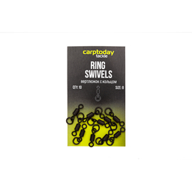 Вертлюжки с кольцом Carptoday Tackle Ring Swivels, Размер вертлюжка: 8
