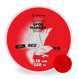 Плетёный шнур Carptoday Sapsan Spod & Marker Braid Red 0.18мм 250м