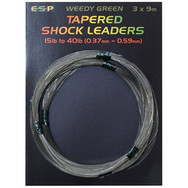 Шок лидер конусный E-S-P Tapered Shock leaders - 3 x 9m / 0,37-0,59mm / 15-40lb - Green