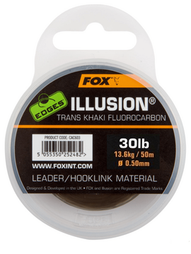 Флюрокарбон FOX Illusion Trans Khaki EDGES 50m, Диаметр: 0.50 мм, Тест: 30.00 lb