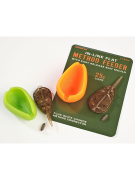 Кормушка фидерная с формой для прикормки Drennan In-Line Flat Method Feeder & Mould, Размер: S, Вес: 15 г