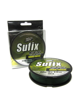 Леска плетеная Sufix SFX BRAID зеленая 135м 0,21мм 11,9кг