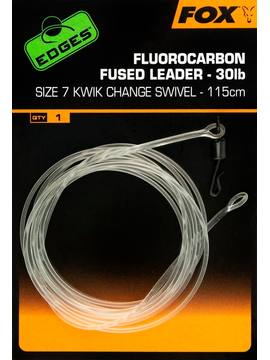 Флюрокарбоновый лидер FOX Edges Fluorocarbon Fused Leader 30lb 115см с быстросъемом, Размер быстросъема: № 7
