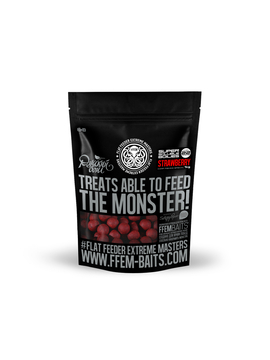 Пылящие бойлы FFEM Soluble Boilies Strawberry (клубника) 22mm 1kg