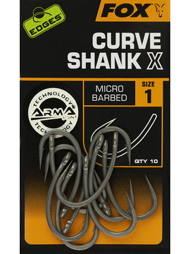 Крючки усиленные FOX Curve Shank X EDGES, Размер крючка: № 1