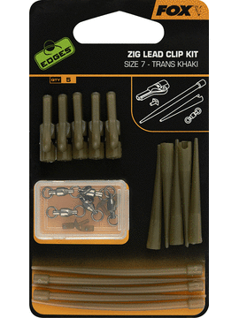Комплект для ловли на зиг-риг FOX Zig Lead Clip Kit Trans Khaki EDGES
