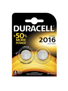 Батарейка Duracell CR2016 типа Таблетка 3V, Количество: 2 шт.