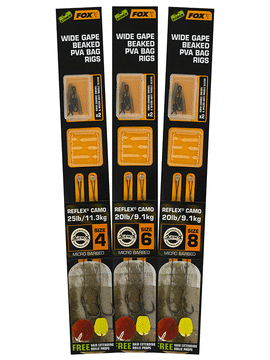 Готовые оснастки FOX Wide Gape Beaked PVA Bag Rigs, Размер: 6
