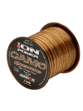Леска карповая AWA'S ION POWER CAMO QUATTRO 600м, Диаметр: 0.220 мм