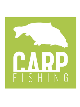 Наклейка CARP fishing зеленая квадратная