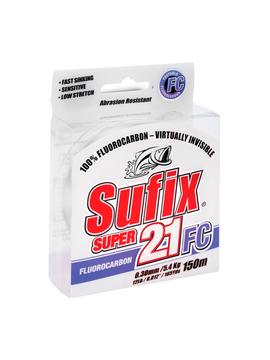 Флюрокарбон Sufix Super 21 Fluorocarbon 150м, Тест: 2.30 кг, Диаметр лески: 0.18 мм