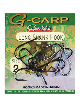 Крючки Gamakatsu HOOK G-CARP LONG SHANK, Размер: 2