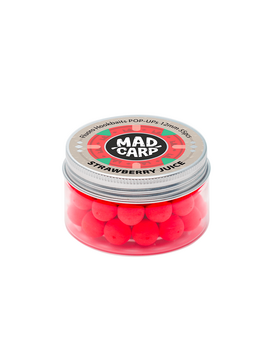 Бойлы плавающие Mad Carp Baits STRAWBERRY JUlCE Pop-Ups (Клубничный Сок), Диаметр: 12 мм