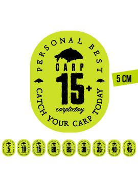 Стикер зелёный Carptoday Personal Best PB Малый 5см, PB: 25+