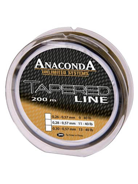 Леска конусная ANACONDA TAPERED Line Green/Black, Тест: 4 – 18 кг, Диаметр лески: 0.26 – 0.57 мм