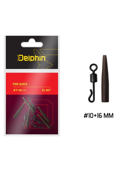 Вертлюг с застежкой + конус для поводка DELPHIN FDR Quick, Размер: Large 