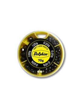 Набор грузил DELPHIN Soft Lead Shots (желтая коробка), Вес: 100 г