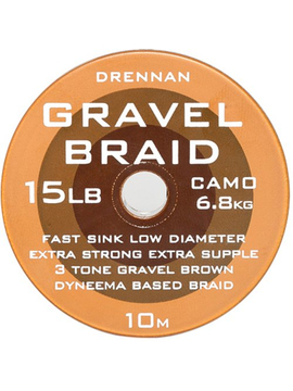 Поводковый материал DRENNAN GRAVEL Braid Hooklink 10m, Тест: 15.00 lb