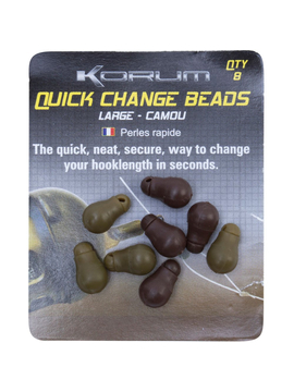 KORUM Бусина с коннектором QUICK CHANGE BEADS - LARGE CAMOU / 8шт. (KQCB/CL)