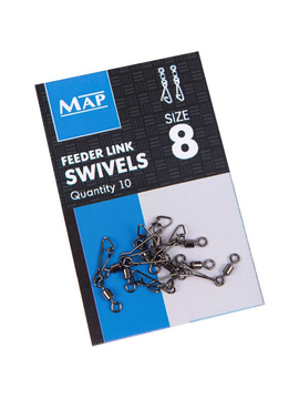 MAP Вертлюг с карабином Feeder Link Swivel №8 / 10шт.