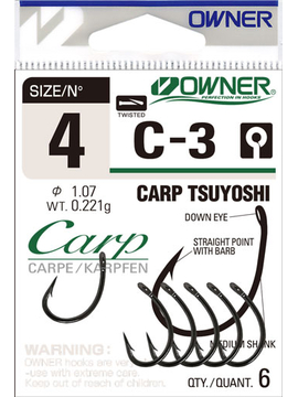 Крючки OWNER С-3 Carp Tsuyoshi, Размер крючка: № 6