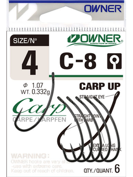 Крючки OWNER C-8 Carp UP, Размер крючка: № 2