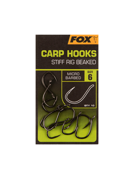 Крючки FOX Carp Hooks Stiff Rig Beaked, Размер крючка: № 4