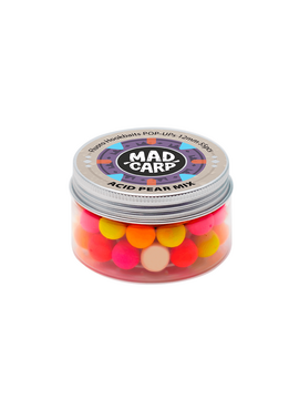 Бойлы плавающие Mad Carp Baits ACID PEAR Pop-Ups COLOR MIX (Кислая груша) набор бойлов разного цвета, Диаметр: 10 мм