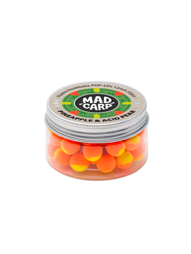 Бойлы плавающие Mad Carp Baits PINEAPPLE & ACID PEAR Pop-Ups (Ананас и Кислая Груша) для карповой рыбалки — CARPshop