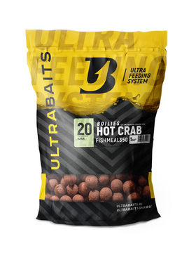 Бойлы ULTRABAITS FISHMEAL 350 Hot Crab (Острый Краб) 1кг, Диаметр: 20 мм