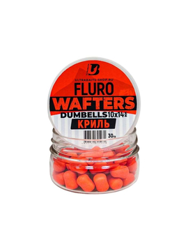 Вафтерсы ULTRABAITS Fluro Wafters Dumbells Krill (Криль), Диаметр: 10 х 14 мм