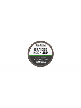 Поводковый материал без оболочки KORDA BASIX Braided Hooklink, Цвет: Camo Green, Тест: 25.00 lb