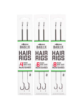 Готовый поводок KORDA BASIX Hair Rigs Wide Gape, Тест: 25.00 lb, Размер крючка: № 4