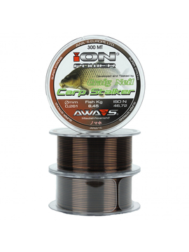 Леска карповая AWA'S ION POWER CARP STALKER Craig Neil 600m коричневая, Диаметр лески: 0.405 мм