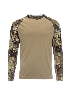 Термофутболка с капюшоном SIMMS Bugstopper Solarflex Hoody Riparian Camo, Размер: L