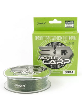 Леска CAIMAN Motley Carp 3D Camo Green 300м, Диаметр лески: 0.35 мм
