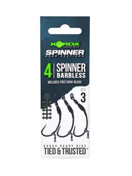 Готовая оснастка KORDA Spinner Hook Sections Barbless, Размер крючка: № 5